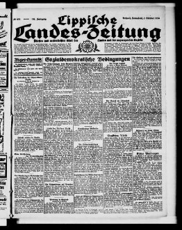 Lippische Landes-Zeitung : ältestes und weitverbreitetes Blatt des Landes und der angrenzenden Bezirke