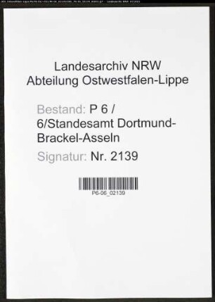 Heiratsregister Standesamt Dortmund-Brackel-Asseln (XVI)