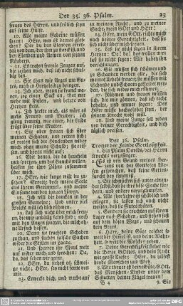 Der 36. Psalm. Trotzet der Feinde Gottlosigkeit