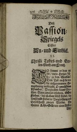 XI. Christi Todes- und Seelen-Noth am Creutz.