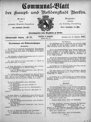 1887,43: No. 43, 25. Oktober 1887