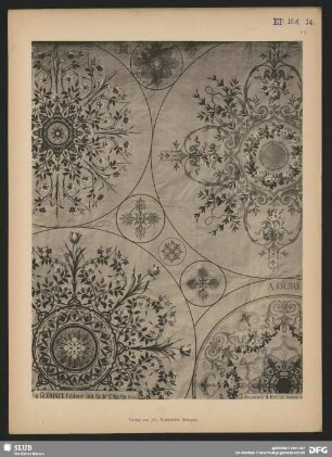 Plafond-Rosetten naturalistisch und ornamental im Stile Louis XVI.