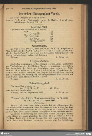 Protocoll der XVIII. Wanderversammlung in Weimar