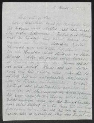 Brief von Oskar Loerke an Margarete Hauptmann