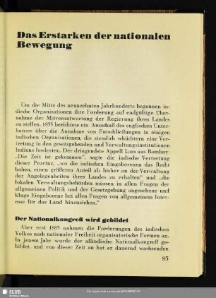 Das Erstarken der nationalen Bewegung