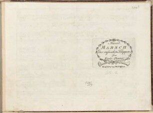Favorit-Marsch der russischen Truppen : fürs Forte-Piano, 2. Marsch des Generals von York