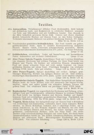 Textiles (Nr. 425a-445)