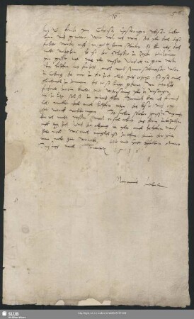 S. 56-57: Eigenhändiger Brief Martin Luthers an Hans von Taubenheym