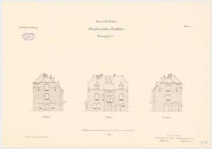 Universität Breslau Medizinische Institute an der Maxstraße: Nebengebäude: Ostansicht, Südansicht, Nordansicht 1:100