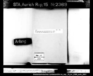 Die Beschwerden des Amtsrentmeisters R.J. Ihnen in Leer über die Finanzgebarung der Stadt Leer