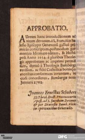 Approbatio.