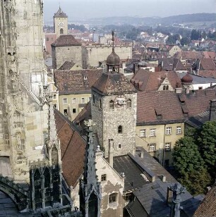 Regensburg. Blick vom Domturm auf die Stadt