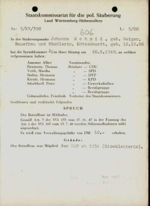 Schmid, Johanna, geb. Geiger
