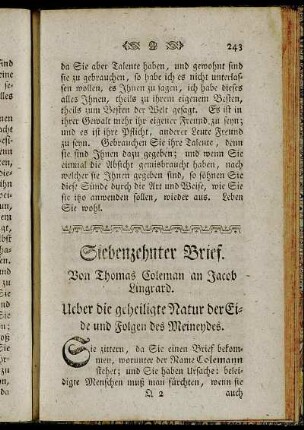 Siebenzehnter Brief.
