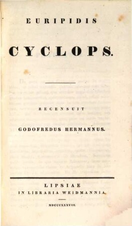 Euripidis Tragoediae. 2,3, Cyclops