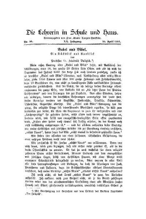 Babel und Bibel : ein Rückblick und Ausblick