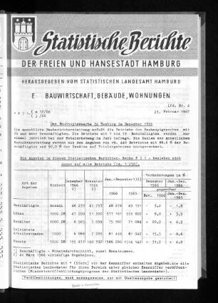Das Bauhauptgewerbe in Hamburg im Dezember 1966 : Lfd. Nr. 4