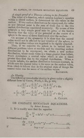 On cognate riccatian equations.