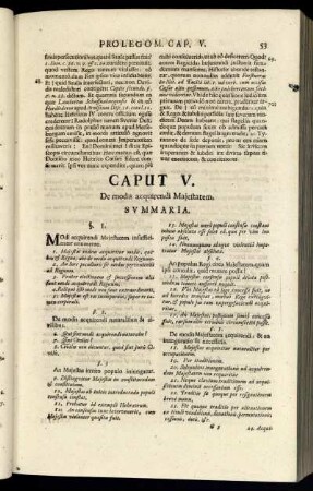 Caput V. De modis acquirendi Majestatem.