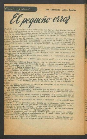 El pequeño error : Cuento policial