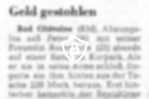 Dem "Schatz" das Geld gestohlen