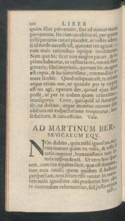Ad Martinum Bersevicaeum Equ.