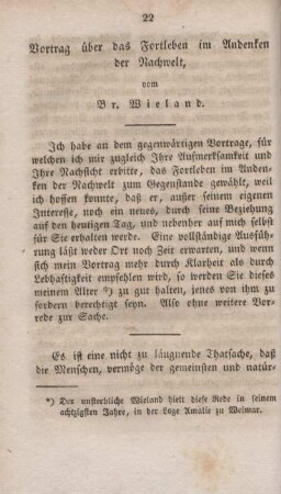 Vertrag über das Fortleben im Andenken der Nachwelt.