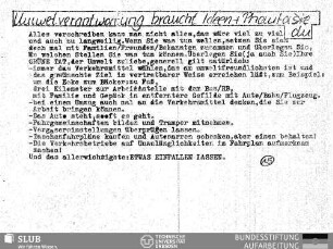 Umweltverantwortung braucht Ideen + Phantasie
