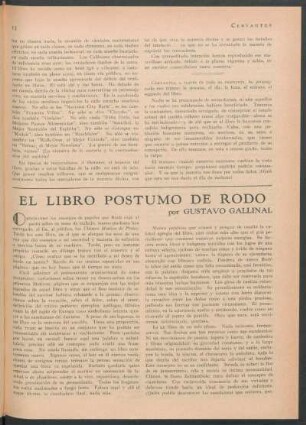 El libro póstumo de rodó