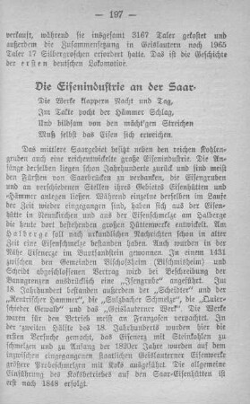 Die Eisenindustrie an der Saar.
