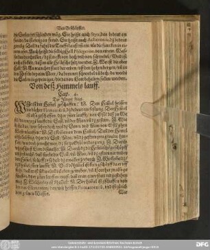 Von deß Himmels lauff. Cap. 4.
