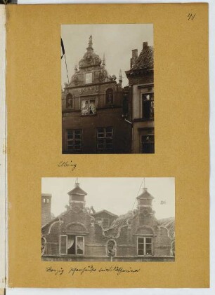 Giebel, Elbing / Pfarrhaus der Katharinenkirche, Danzig: Ansichten (aus: Skizzen- und Fotoalbum 20)