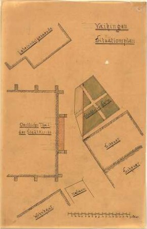 Dolmetsch, Heinrich; Vaihingen / Enz; Ev. Pfarrkirche, Restaurierung - Ostteil der Kirche (Lageplan)