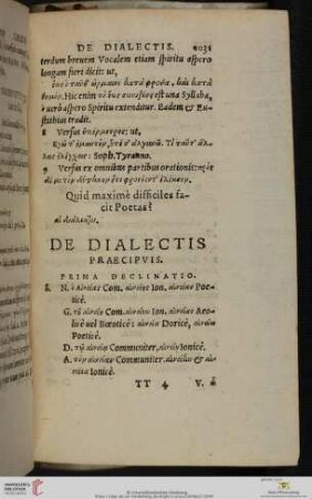 De Dialectis Praecipius
