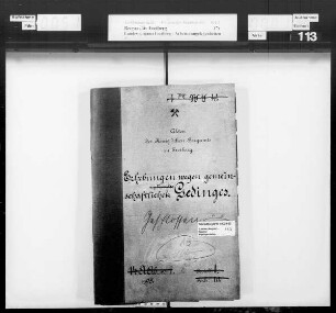 Erhebungen wegen gemeinschaftlichen Gedinges, Bd. 1