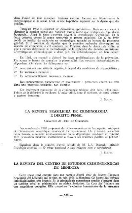 530-531, La Revista del centro de estudios criminologicas de Mendoza