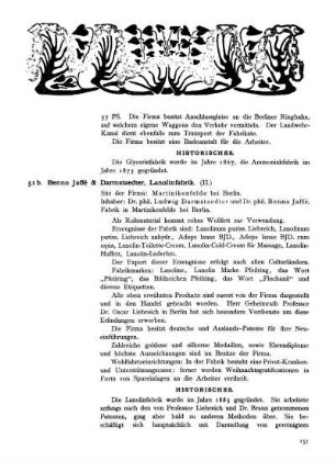 51 b. Benno Jaffé & Darmstaedter, Lanolinfabrik.