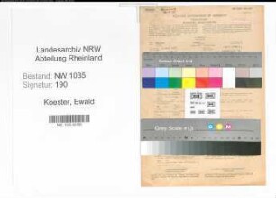 Entnazifizierung Ewald Koester , geb. 03.05.1891 (Abteilungsleiter)