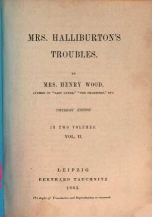 Mrs. Halliburton's Troubles : in two volumes, 2