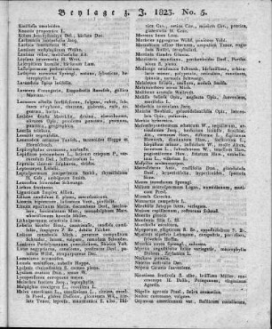Fünfte Fortsetzung des Pflanzenverzeichnisses der Prager Naturalientauschanstalt (Fortsetzung von ISIS 1823, Beylage 4)
