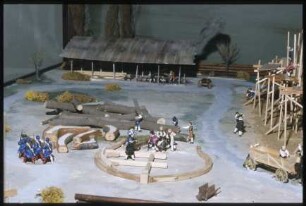 Diorama der kurfürstlichen Werft in Havelberg, Maßstab 1:50, Detailansicht