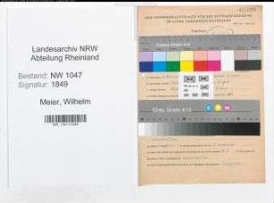 Entnazifizierung Wilhelm Meier , geb. 06.11.1912 (Polsterer)