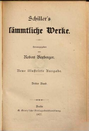 Schillers Werke, 3