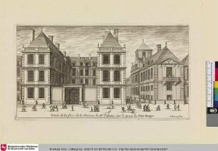 Le Grand Marot, Bl. 73: Veüe de la face de la Maison de Mr. Falconi sur le quay du Pont Rouge