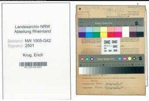 Entnazifizierung Erich Krug , geb. 18.09.1913 (Maler)