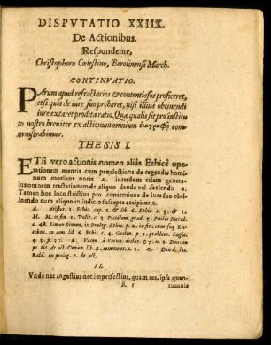 Disputatio XXIIX. De Actionibus.