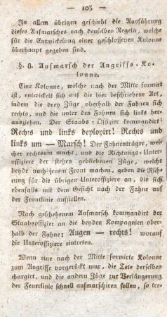 §. 8. Aufmarsch der Angriffs-Kolonne.