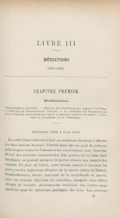 Livre III. Médiations 1883 - 1884