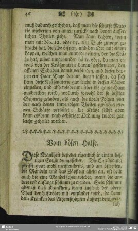 Vom bösen Halse