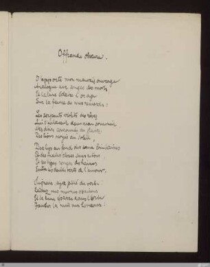 Offrande obscure / Maurice Materlinck